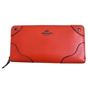 Coach EUC Leather Zip Around Accordion Wallet F52645